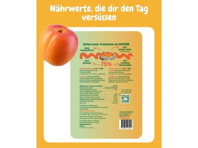 GOFITÜRE Aprikosenaufstrich mit Süsskartoffeln 120 g