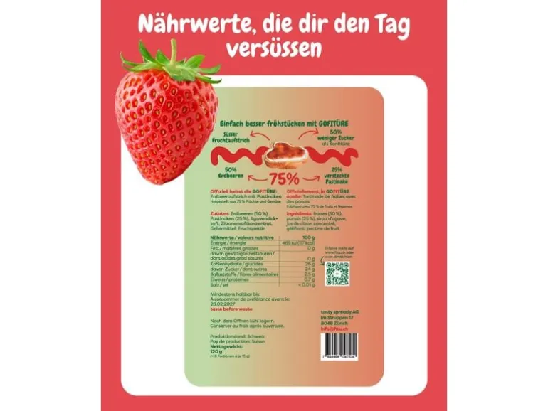 GOFITÜRE Erdbeeraufstrich mit Pastinaken 120 g