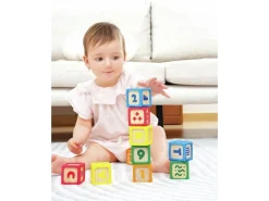 Hape Stapelklötzchen aus Silikon und Holz 10 Stück
