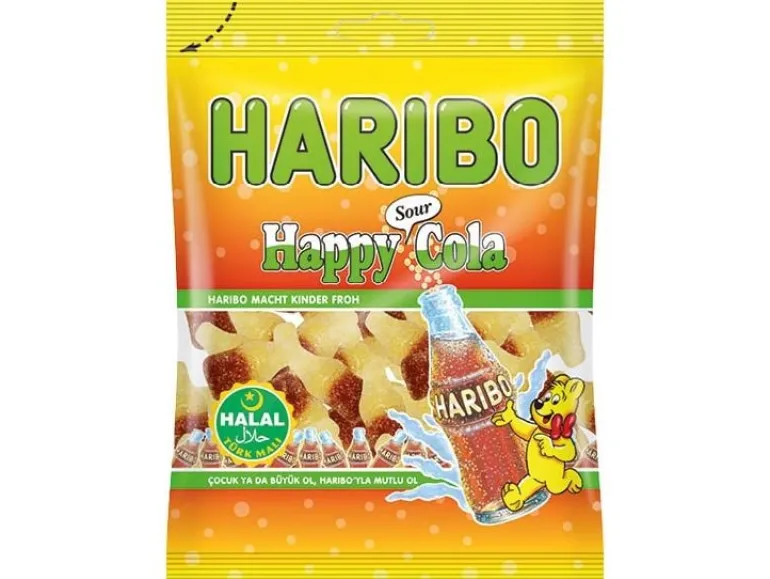 Haribo Int. Gummibonbons HALAL Sour Happy Cola 100 g