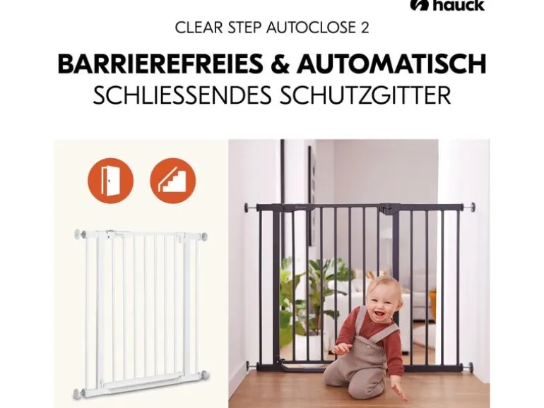 Hauck Türschutzgitter Clear Step Autoclose 2 Weiss 75 cm - 80 cm
