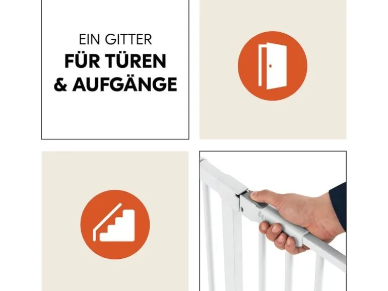 Hauck Türschutzgitter Clear Step Autoclose 2 Weiss 75 cm - 80 cm