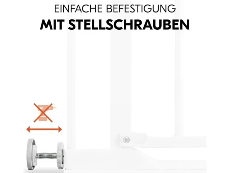Hauck Türschutzgitter Clear Step 2 Weiss 75 cm - 80 cm