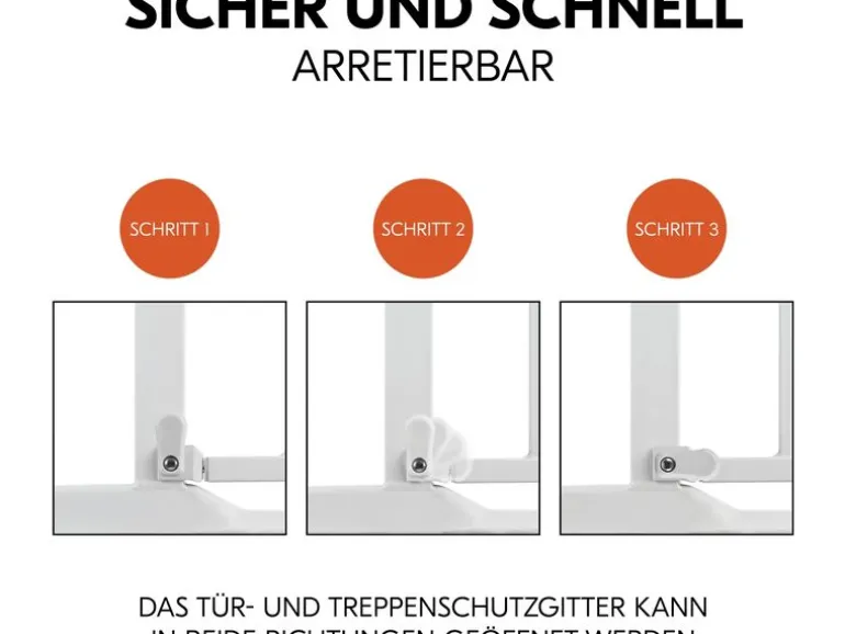 Hauck Türschutzgitter Clear Step 2 Weiss 75 cm - 80 cm