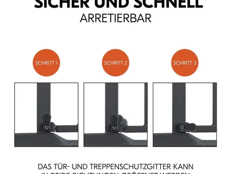 Hauck Türschutzgitter Clear Step 2 Dark Grey 75 cm - 80 cm