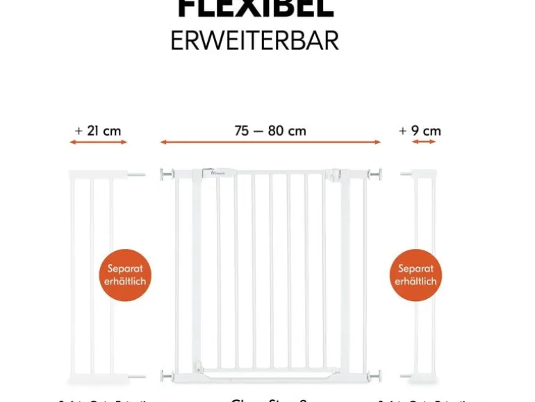 Hauck Türschutzgitter Clear Step 2 Dark Grey 75 cm - 80 cm