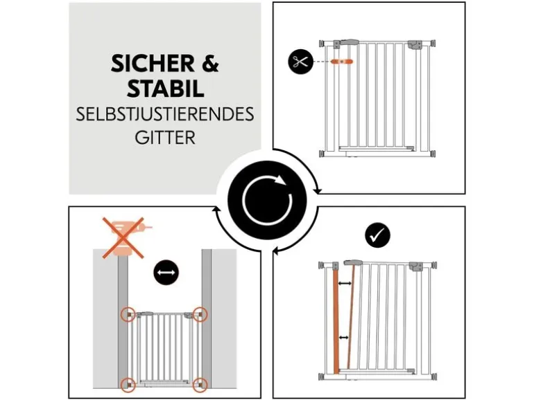 Hauck Türschutzgitter Clear Step 2 Dark Grey 75 cm - 80 cm