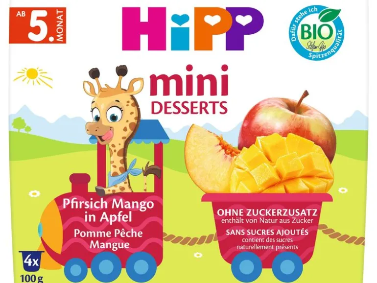 HIPP Dessert Pfirsich in Apfel 4 x 100g