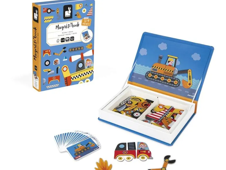 Janod Beschäftigungsspielzeug Magnetbuch Fahrzeuge