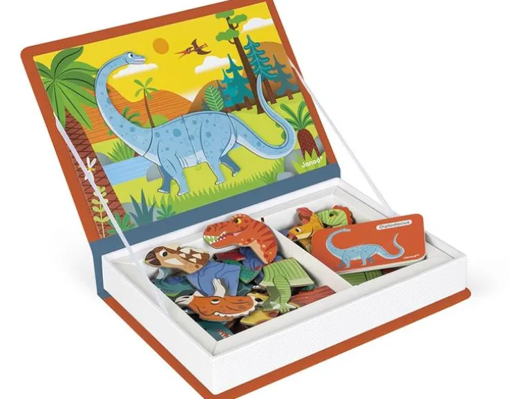 Janod Beschäftigungsspielzeug Magnetbuch Dinosaurier