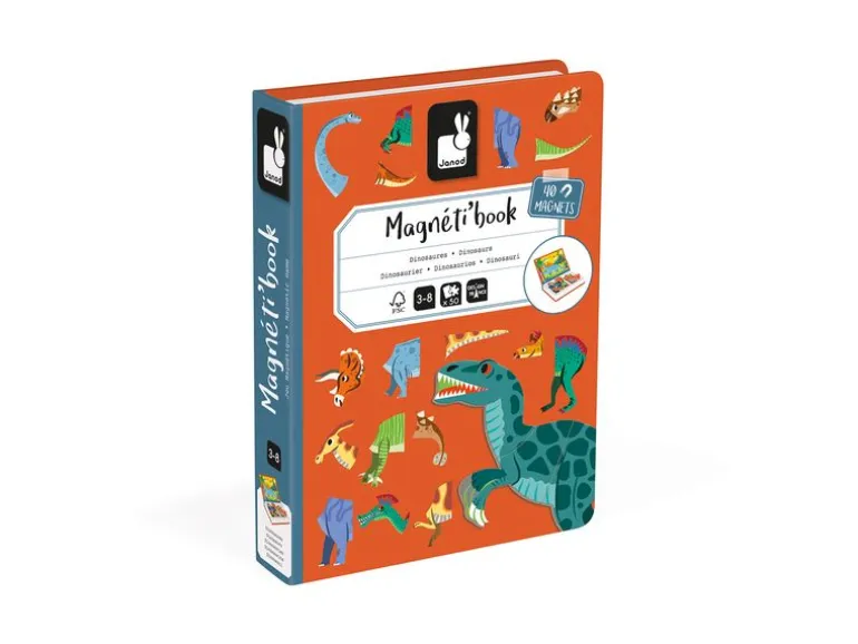 Janod Beschäftigungsspielzeug Magnetbuch Dinosaurier