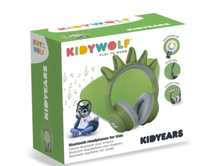 Kidywolf Kopfhörer Bluetooth mit Dinosaurierohren, Grün