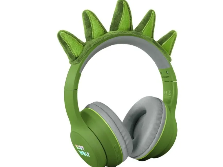 Kidywolf Kopfhörer Bluetooth mit Dinosaurierohren, Grün