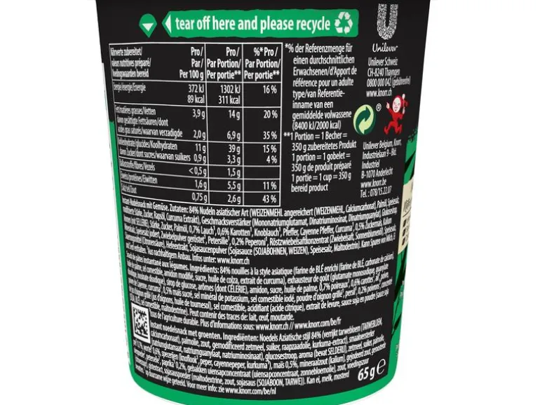 Knorr Becher Asia Noodles Vegetable 65 g