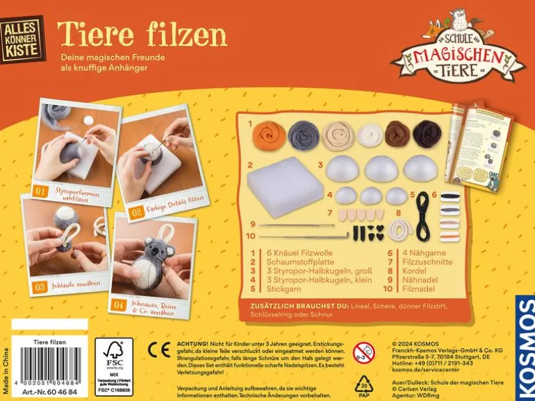 Kosmos Bastelbox Die Schule der magischen Tiere – Tiere filzen