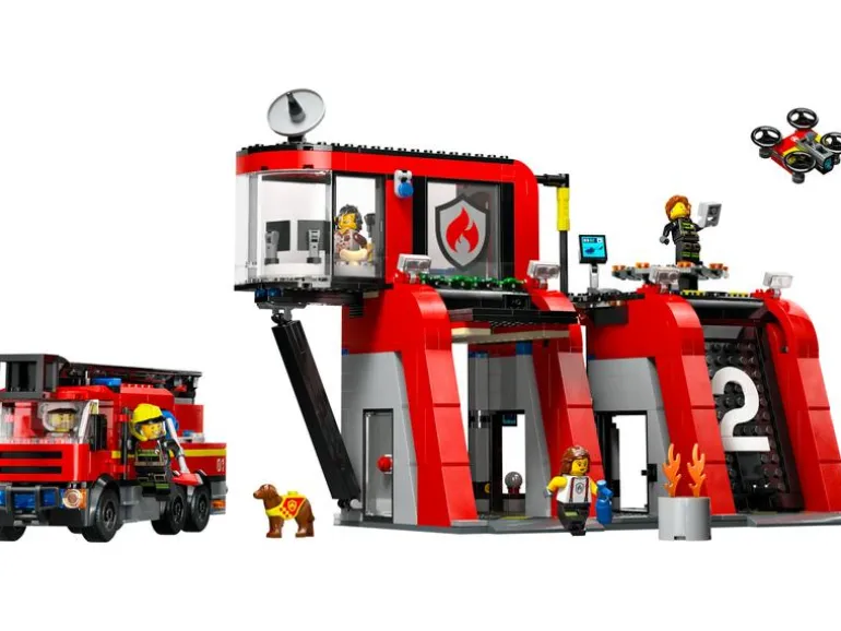 LEGO® City Feuerwehrstation mit Drehleiterfahrzeug 60414