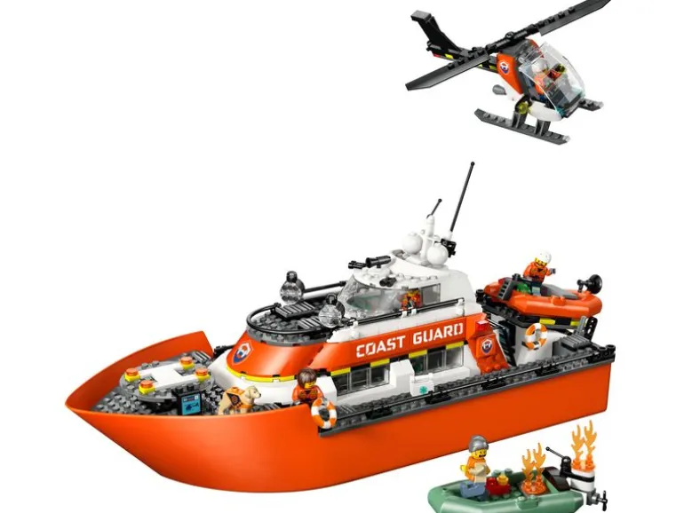 LEGO® City Rettungsboot der Küstenwache mit Hubschrauber 60504