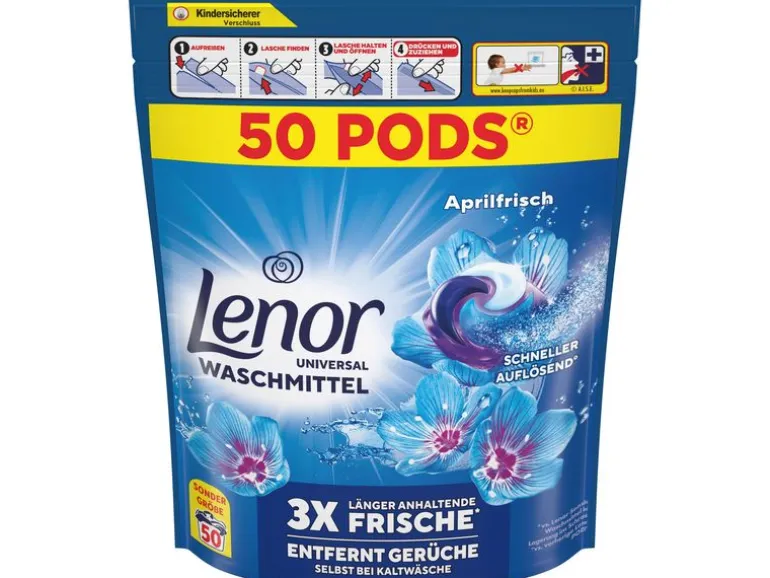 Lenor Waschmittel Kapseln All-in-1 Pods Aprilfrisch 100 Stück
