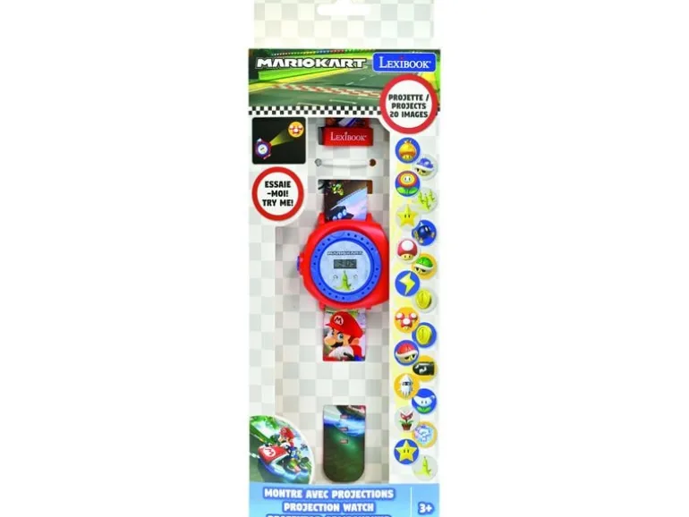 Lexibook Digitaluhr Mario Kart mit Projektor Rot/Blau