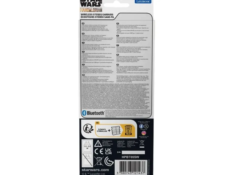 Lexibook Kabellose Bluetooth-Kopfhörer Star Wars Schwarz/Mehrfarbig