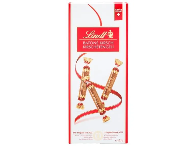 Lindt Schokoladen-Pralinen Kirschstengeli mit Alkohol 125 g