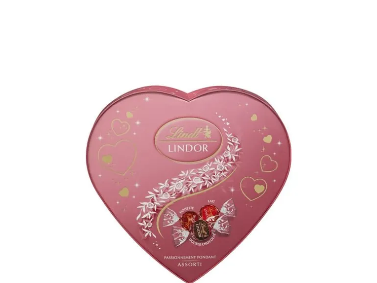 Lindt Schokoladen-Pralinen Lindor Assortiert Herz Rosa 160 g