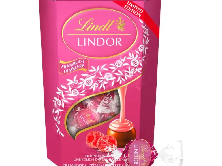 Lindt Schokoladen-Pralinen Lindor Kugeln Himbeere & Rahm 200 g