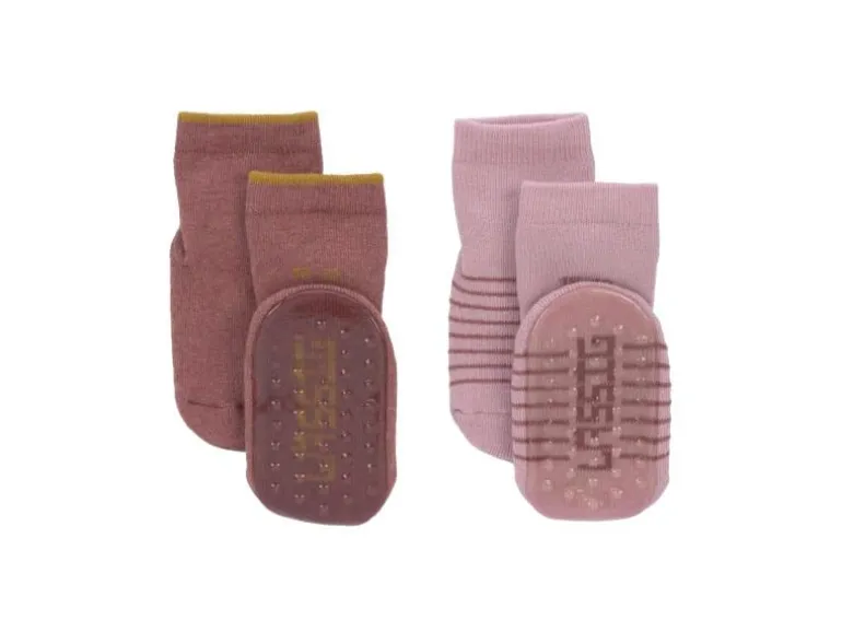 Lässig Antirutsch-Socken Rosewood/Rose 2er Set Gr. 23-26