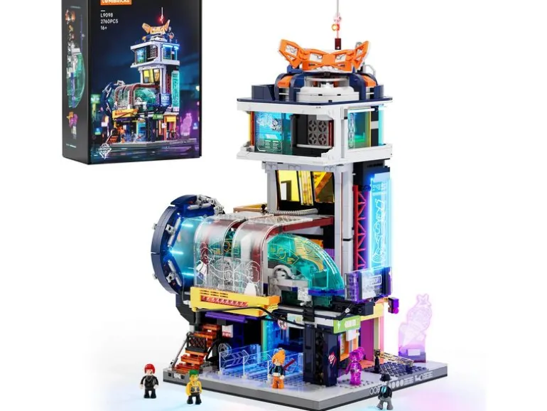 Lumibricks Floating Train Station mit LED-Beleuchtung