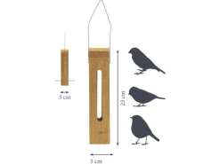 LUXUS-VOGELHAUS Futterspender für Wildvögel, 5 x 5 x 23 cm, Holz