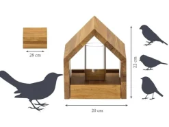 LUXUS-VOGELHAUS Vogelfutterhaus Bauhaus I, 20.5 x 28 x 23.5 cm, Holz