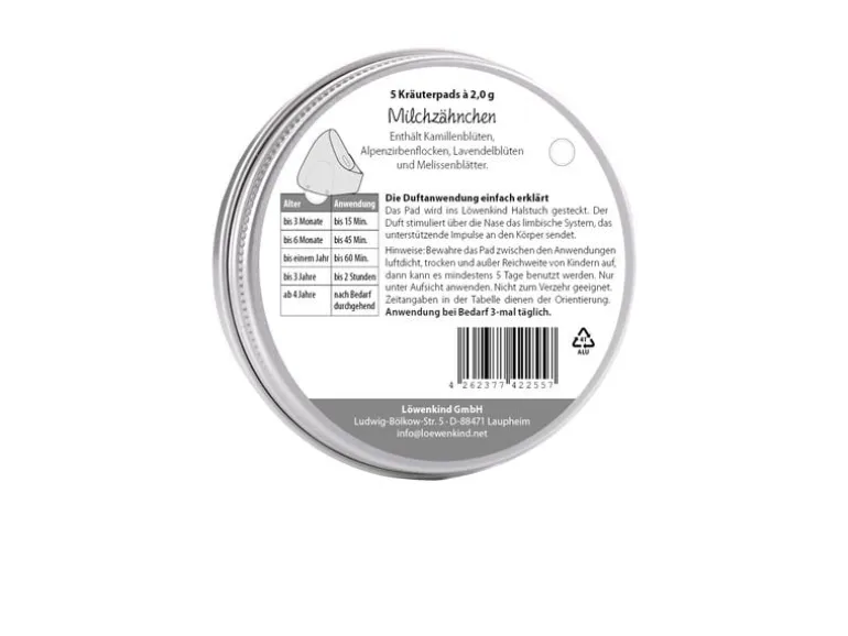 Löwenkind Milchzähnchen Kräuterpad 5er-Dose 1 Stück