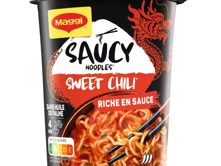 Maggi Fertiggericht Saucy Noodles Cup Sweet Chili 3 x 75 g