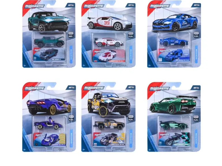 Majorette Showroom Deluxe Cars, 6-sort. 1:64 Metall