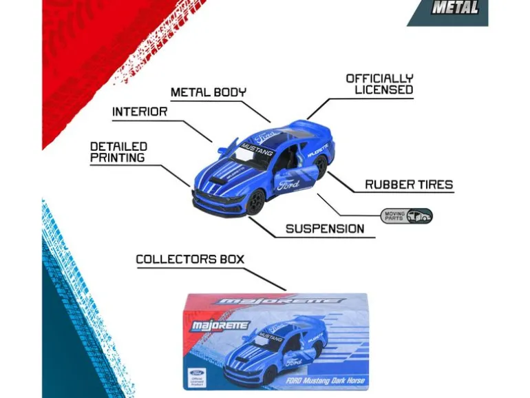 Majorette Showroom Deluxe Cars, 6-sort. 1:64 Metall