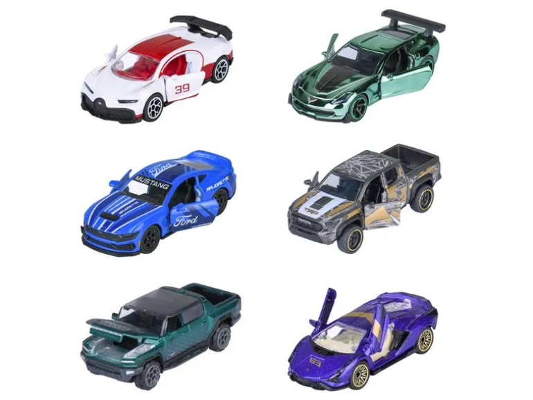 Majorette Showroom Deluxe Cars, 6-sort. 1:64 Metall
