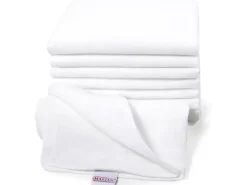 MAKIAN Mulltuch 8-er Set 70 x 70 cm, Weiss