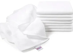 MAKIAN Mulltuch 8-er Set 70 x 70 cm, Weiss