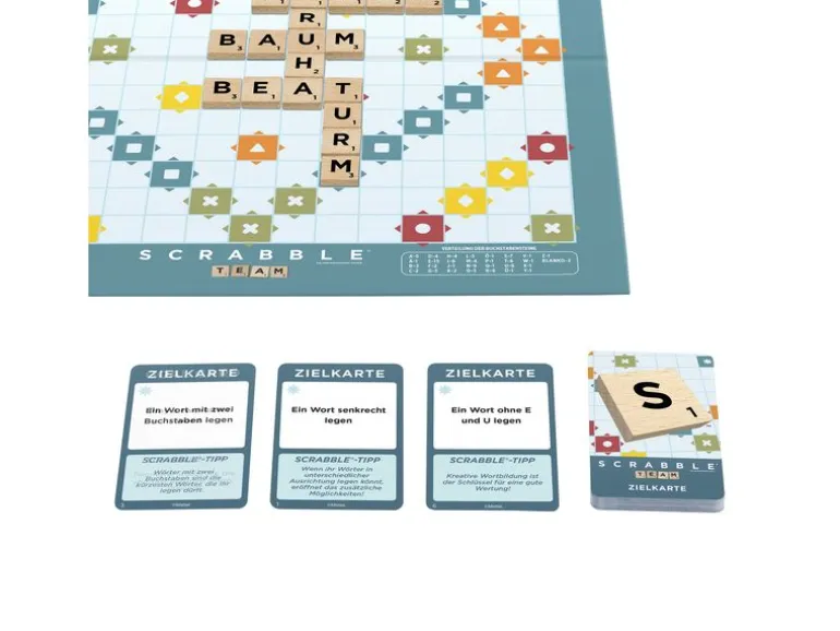 Mattel Spiele Scrabble Original Holz 2 in 1 , 2-4 Spieler – DE -