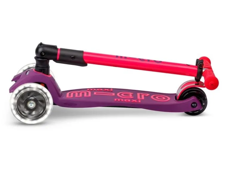 Micro Mobility Scooter Maxi Micro Deluxe Foldable Neon LED Ultra Pink