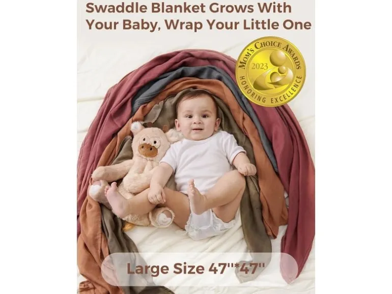momcozy Baby Musselin-Wickeldecken (4er Pack) 120 cm x 120 cm