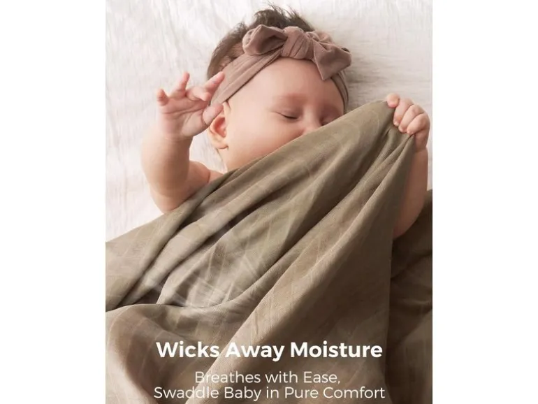 momcozy Baby Musselin-Wickeldecken (4er Pack) 120 cm x 120 cm