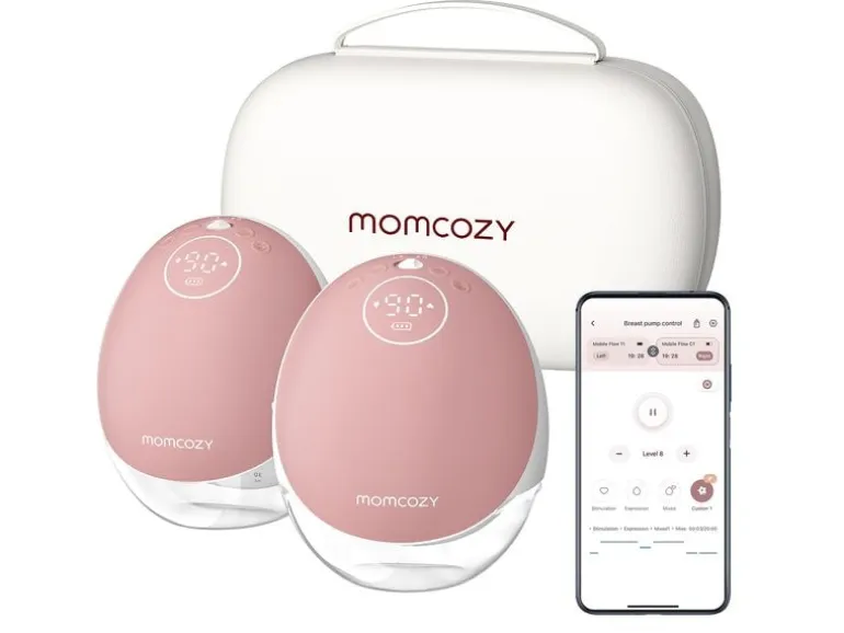 momcozy M9 Doppelte Milchpumpe rosa Elektrisch