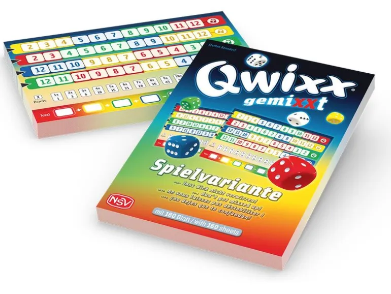 NSV Qwixx gemixxt XL Zusatzblöcke 2 x 80 Blatt DE/FR/IT