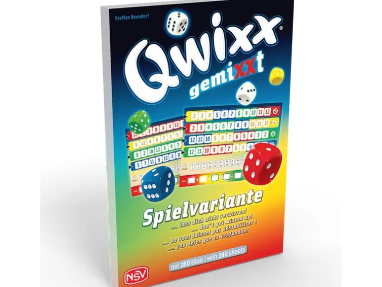 NSV Qwixx gemixxt XL Zusatzblöcke 2 x 80 Blatt DE/FR/IT