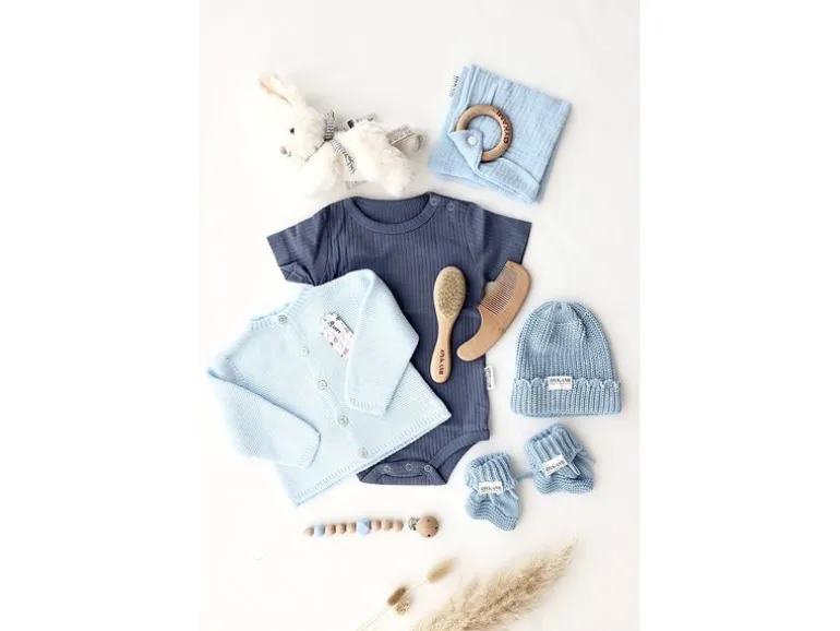 Oykami Baby Geschenkbox Blau «Verona» Hase Weiss