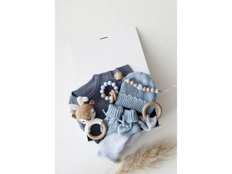 Oykami Baby Geschenkbox Blau Palermo Hirsch