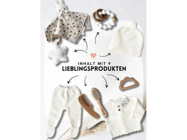 Oykami Geschenkset Babybox Siena Weiss Blumen