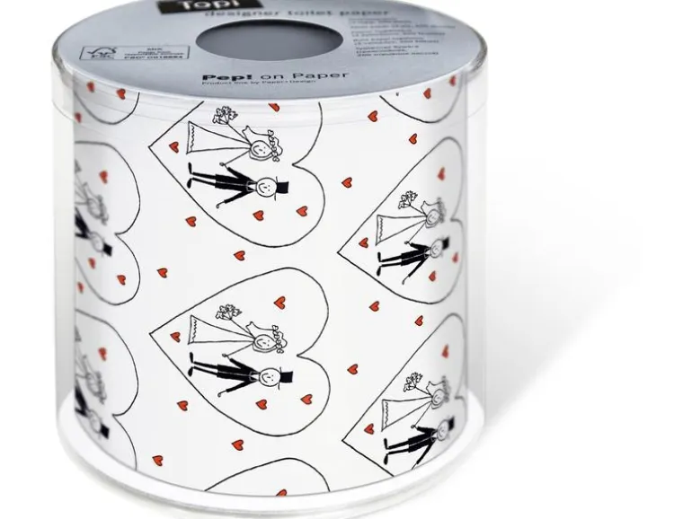 Paper + Design Toilettenpapier Wedding Rollen, 3-lagig, Weiss