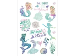 Papierdrachen Tattoo Set Metallic – Meerjungfrauen